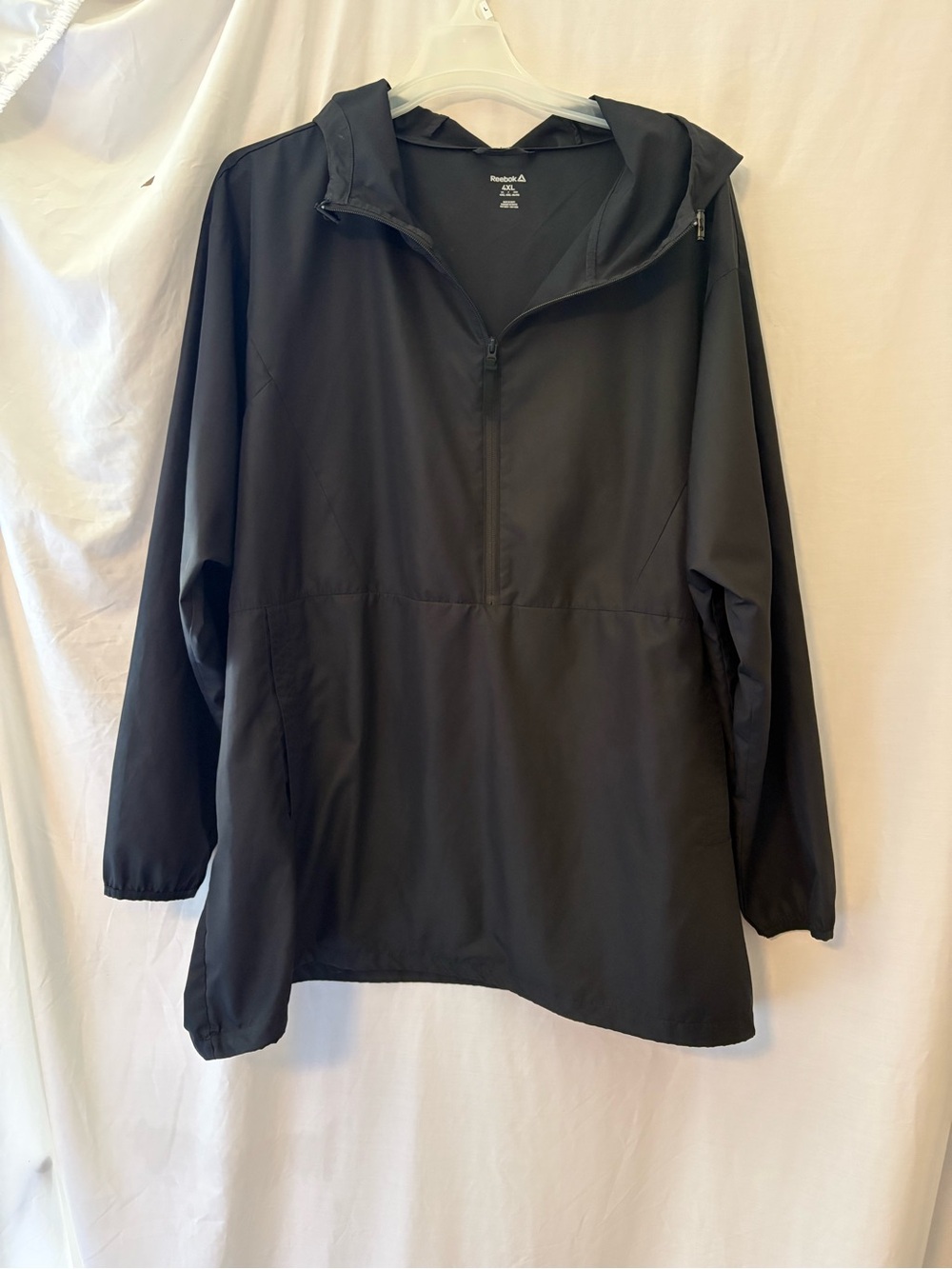 Reebok Black Hooded Half-Zip Windbreaker